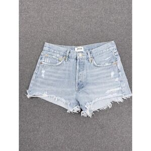 Agolde Parker Shorts Women 27 High Rise Distressed Cutoff Denim